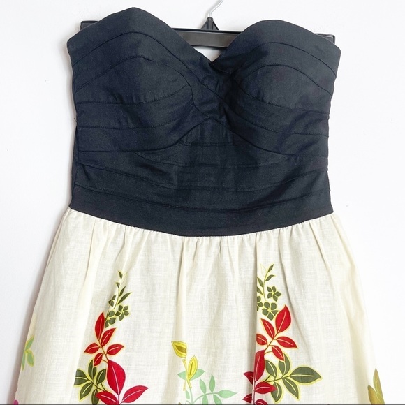 Trixxi Floral & Black Strapless Print Dress Size 7 - Picture 2 of 7